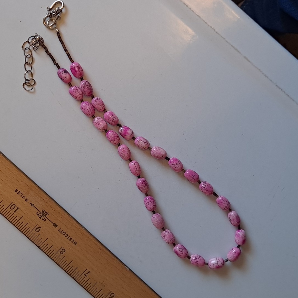 Pink Bead or Stone Necklace